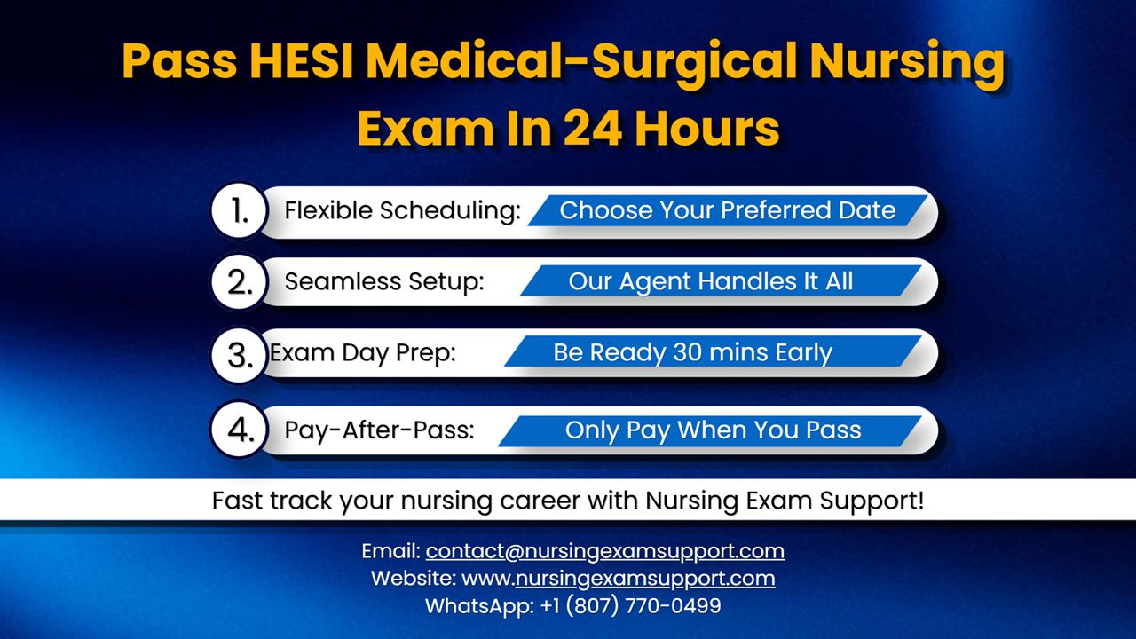 Pass the HESI Medical-Surgical Nursing Exam exam with Nursing Exam Support in 4 simple steps